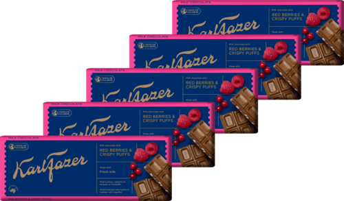 Fazer Karl Fazer Red Berries Chocolate Tablet 5x230 g